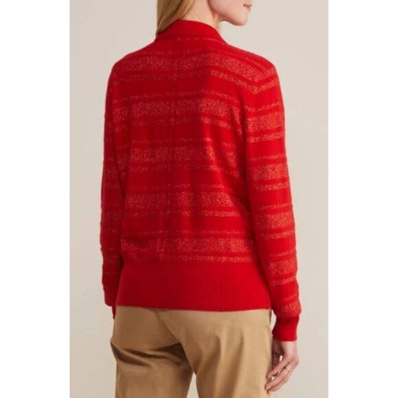 Vineyard Vines 100% Cashmere Red Velvet Shine Stripe Polo Women’s Pullover XXS - Picture 11 of 11
